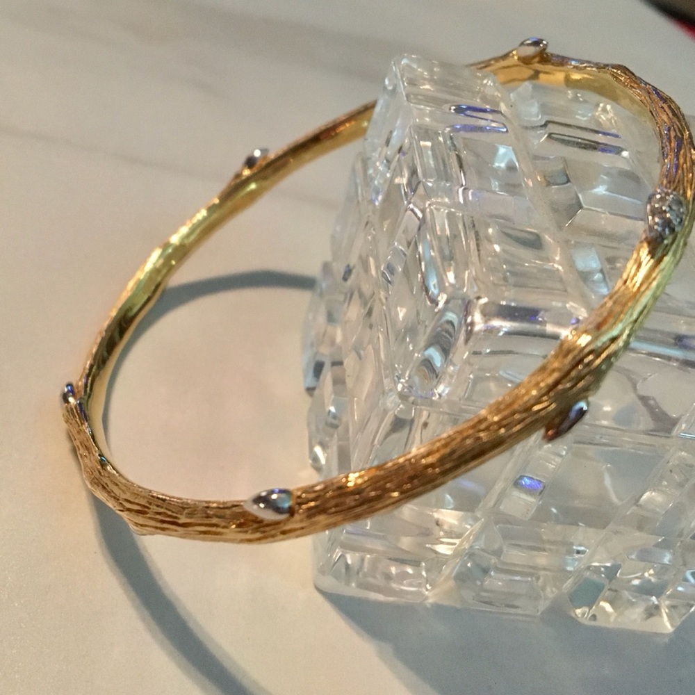 Stephen Dweck-Dweck Diamonds Sterling Silver Goldwash Twig Bracelet - Picture 3 of 8